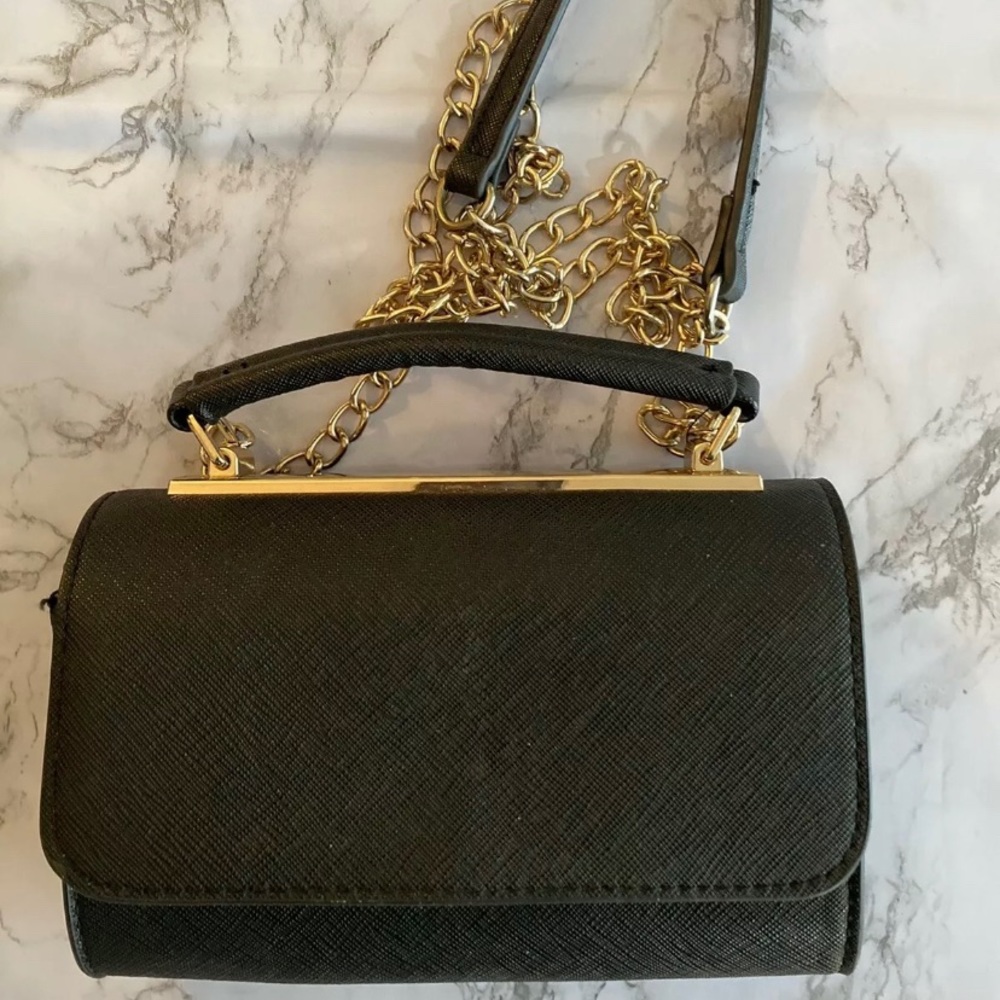 Call It Spring Purse With Gold Chain Small Purse Black And Gold
